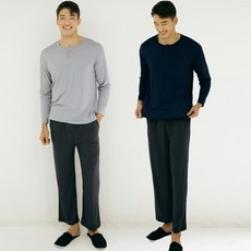 테라우드 남성용 피치기모 코쿤 라운드넥 파자마 상하의 2세트