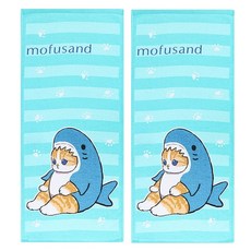 貓福珊迪造型毛巾 柔軟吸水親膚 可愛造型手巾, 鯊魚, 2條