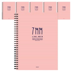 톡톡팬시 7mm라인 스프링노트, 핑크, 6개입