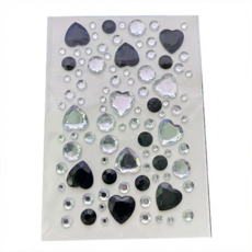 인아트 대용량 다꾸 예쁜 보석 스티커, 흑백, 1개