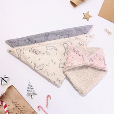 DRESSHOUSE 兔子花紋絨毛圍巾組 3入