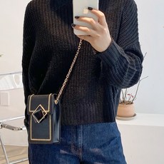 FROM HEAVEN 刺繡手機斜背包 H687 Mini, 黑色的