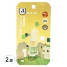 US baby 優生 乳牙刷 日本進口食品級矽膠 柔軟不傷牙齦, 顏色隨機, 1入, 2個