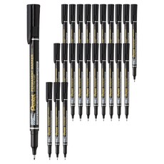 Pentel 飛龍文具 油性麥克筆 EF NF450-A, 黑色, 24個