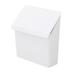 日本 oka PLYS base無痕貼壁掛式掀蓋塑膠袋收納盒 (約)寬20.5x深7x高22cm, 潔白, 1個