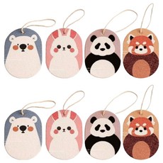 casa life 動物朋友植物性纖維素菜瓜布, 8個, 1入