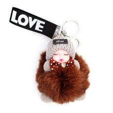 Allwelly 娃娃毛球人造毛鑰匙扣鑰匙圈 TSP1543, NO 15, 1個