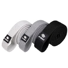 MY WEIGHT 強力居家運動彈力帶3件組 + 收納袋套組, 白色 + 灰色 + 黑色