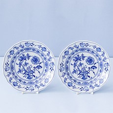 체스키포슬란 쯔비벨무스터 접시 CB007, 혼합색상, 2개