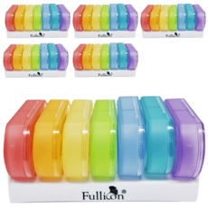 Fullicon 護立康 7日彩虹保健盒 PP(聚丙烯共聚物)塑膠材質 尺寸10.3 x 6 x 4.5cm, 6個
