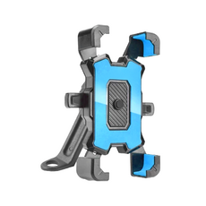 快拆式後視鏡款機車手機架，適用手機：4.5~7.5吋, 藍色, 1個