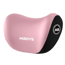 MSDYE 汽車靠枕 記憶棉頭枕/腰靠 四季通用, 粉色, 1個
