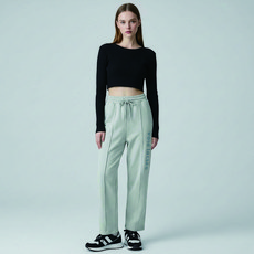 OLIVE DES OLIVE 女性字母印花束口運動褲