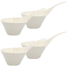 Villeroy&Boch New Wave系列把手醬料碟, 白色的, 4個