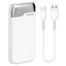 어반어스 PD 27W 초슬림 LCD 보조배터리 20000mAh C타입, 화이트, UB-PA203P23W