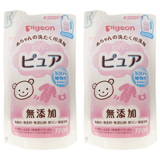 pigeon 貝親 100%植物性 嬰兒衣物洗衣精 補充包, 720ml, 2包
