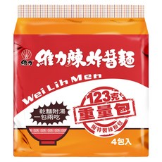 維力 辣炸醬麵重量包 123g, 4包
