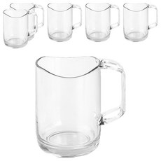 Market A 透明漱口杯, 把手白色, 6個