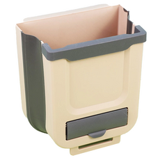 摺疊掛式垃圾桶, 7L大容量 咖啡色, 20 x 13 x 22cm