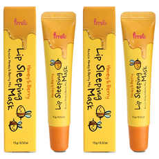 Prreti 晚安唇膜 保濕/護理潤唇膏, 蜂蜜莓果, 15g, 2條