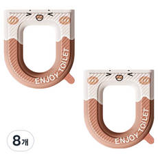 블럭마트 욕실 ENJOY TOILET 사계절 변기시트, 브라운, 8개