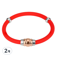 유앤유 티타늄 팔찌 밴드 레드, 2개