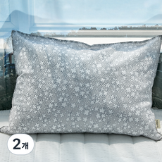 BAZAAR 雪花人造絲泡泡紗夏季枕頭套