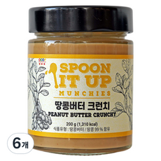 스푼잇업 땅콩버터 크런치, 6개, 200g