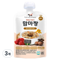 짱죽 맛있는 이유식 맘마짱 스파우트형, 한우모듬버섯죽, 120g, 3개