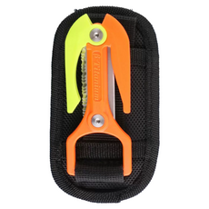 AQUATEC 切線刀 KN-60，刀片可以輕鬆切割達 0.3 英寸 (8 毫米) 寬和 2 英寸（5.1 厘米）尼龍織帶，鈦材質, 1個