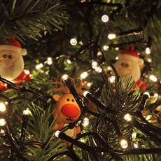 타이머 기능 LED 미니 전구 200구, 웜 화이트, 1개