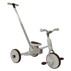 PAPAYA KIDS 兒童4合1三輪推車 適用於3-5歲, 奶茶棕, 1個