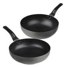 CooK & CooK Hard&Long系列不沾鍋具 2入組, 混色, 平底鍋26cm+炒鍋26cm