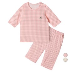 유니프랜드 미니베어 오가닉 면 7부 내의 상하의 세트