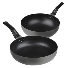 CooK & CooK Hard&Long系列不沾鍋具 2入組, 混色, 平底鍋30cm+炒鍋28cm