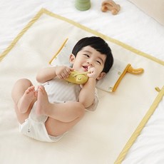 Bamboo Bebe 嬰幼兒動物森林紗布雙面防水墊, 1個, 老虎黃