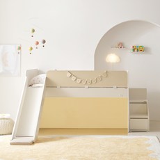 꿈꾸는요셉 앙팡 벙커침대 D + 조명 세트 방문설치, 베이지(프레임), 주백색(조명)