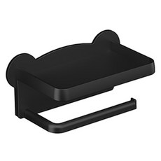 Happy Easy 免鑽孔雙層捲筒衛生紙架, 1個, 黑色