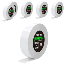 DADA 高黏度棉紙雙面膠帶 Set 2入, 20mm x 50M, 透明, 6入