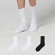 Actifit 高級無縫運動中筒襪3雙組, 1套, 白色, 白色, 黑色