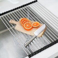 Saenghwalgongsik 水槽捲簾式瀝水架 20桿, 黑色, 1個