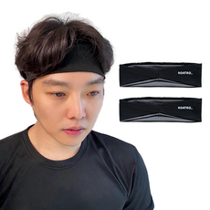 Lo at Lo 機能性運動髮帶, 2個, 黑色