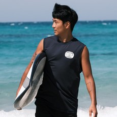 Volcom 男款印花無袖防曬衣 VA252RG103, 海軍藍