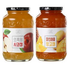 초록원 사과잼 1kg + 파인애플망고잼 1kg, 1세트