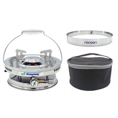 Dongsung 向日葵瓦斯爐 丁烷瓦斯用 DSR1005-1 全不鏽鋼 + 環形擋風板 + 專用收納袋, 1套, 混合色