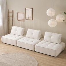 잉글랜더 토니 모듈 다비스 패브릭 1인용 소파 방문설치, 아이보리