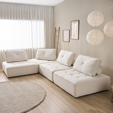 잉글랜더 토니 모듈 다비스 패브릭 1인용 소파 방문설치, 아이보리