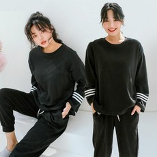 테라우드 여성용 쓰리라인 긴팔 잠옷 상하의 2세트