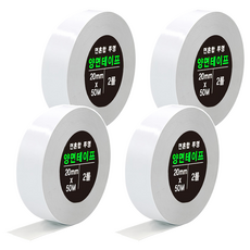 DADA 高黏度棉紙雙面膠帶 Set 2入, 20mm x 50M, 透明, 4入