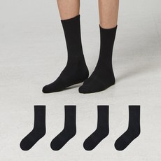 Actifit 日常無縫運動毛圈中筒襪 4雙組, 1套, 黑色, 黑色, 黑色, 黑色